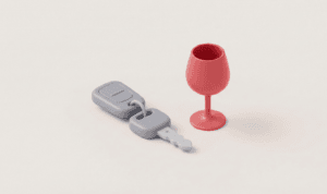 음주운전 초범이 실형과 집행유예 사이에서 갈림길에 선 모습을 상징하는 이미지