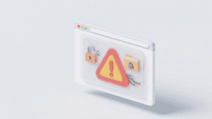 야동 사이트 자동 기록과 디지털 성범죄 수사 위험을 상징하는 3D 아이콘