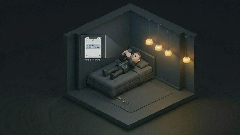 문자메시지로 협박하는 이미지