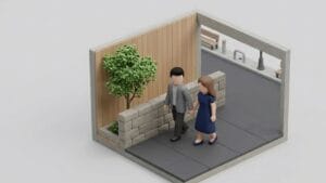 내연관계 커플이 손잡고 걸어가는 이미지