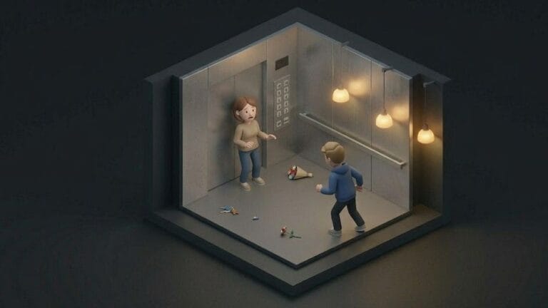 엘레베이터 안에서 주거침입 강제추행 하려는 이미지