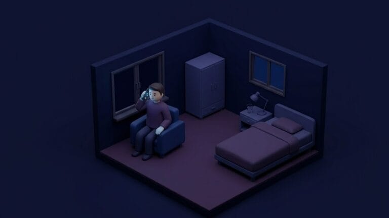 안마시술소 업주에게 전화를 걸어 탕치기 공갈을 하는 장면을 상징적으로 표현한 일러스트