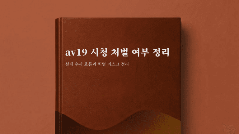 av19 시청 처벌 리스크 정리