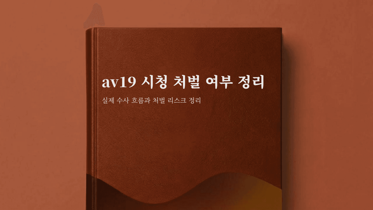 av19 시청 처벌 리스크 정리